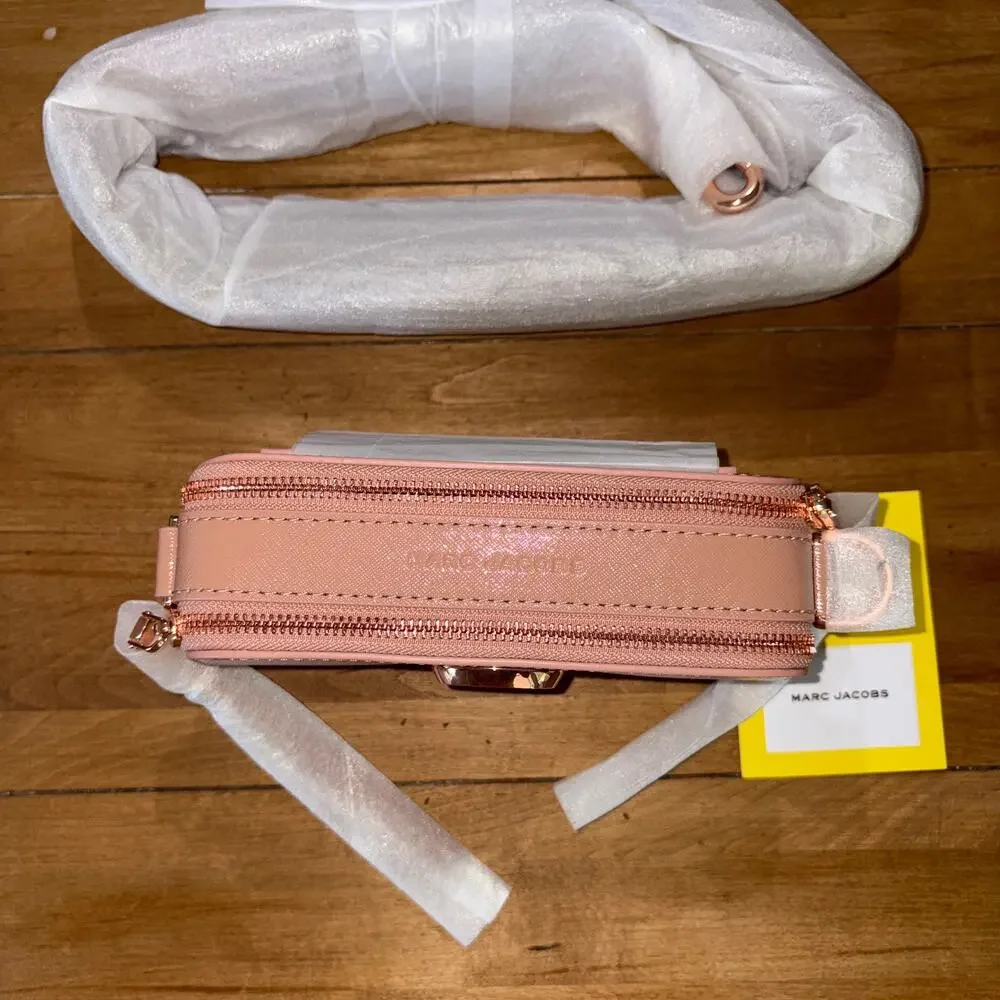 NNWT Marc Jacobs The Snapshot DTM Crossbody Camera Bag Sunkissed Pink Monogram
